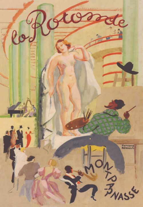 La Rotonde, Paris, 1927 - A4 (210x297mm) Archival Print (Unframed)