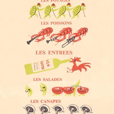 Eve Club Menu personnages, Londres, années 1960 - A1 (594 x 840 mm) impression d'archives (sans cadre)