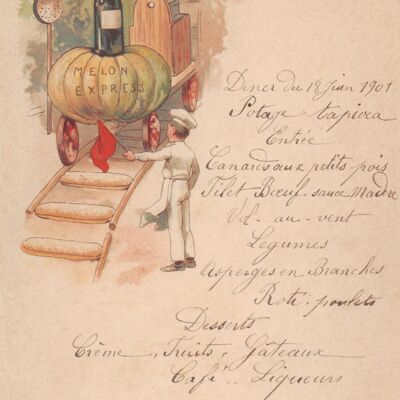 Le Melon Express, Francia, 1901 - 50x76 cm (20x30 pollici) Stampa d'archivio (senza cornice)