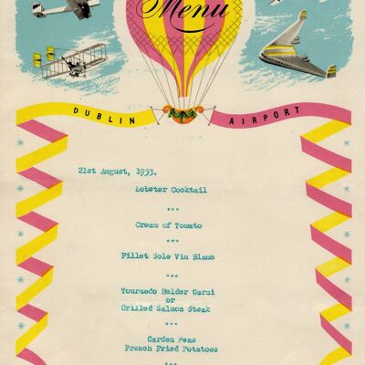 Ristorante dell'aeroporto di Dublino, 1953 - Stampa d'archivio 50x76 cm (20x30 pollici) (senza cornice)