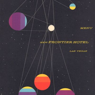 New Frontier Hotel, Las Vegas, Saul Bass Menu Art, 1956 - 50 x 76 cm (20 x 30 pouces) impression d'archives (sans cadre)