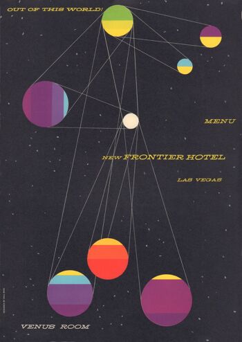 New Frontier Hotel, Las Vegas, Saul Bass Menu Art, 1956 - A1 (594x840mm) Impression d'archives (Sans cadre) 1