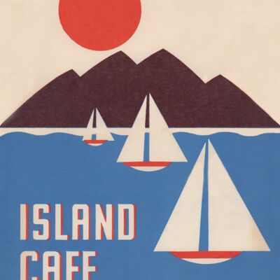 John's Island Cafe, Dorothy y Otis Shepard, Santa Catalina, Década de 1940/50 - Impresión de archivo de 50 x 76 cm (20 x 30 pulgadas) (sin marco)