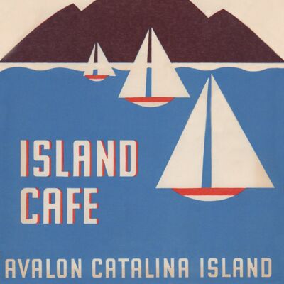 John's Island Cafe, Dorothy and Otis Shepard, Santa Catalina, 1940s/50s - A1 (594x840mm) Archival Print (Unframed)