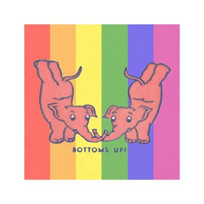 Pink Elephants (Bottoms Up Pride Edition), Various Bars, San Francisco, 1930s - 21x21cm (approx. 8x8 inch) Archival Print (Unframed)