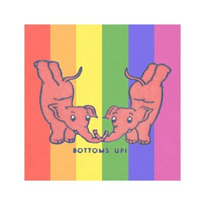 Pink Elephants (Bottoms Up Pride Edition), varios bares, San Francisco, década de 1930 - Impresión de archivo de 12 x 12 pulgadas (sin marco)