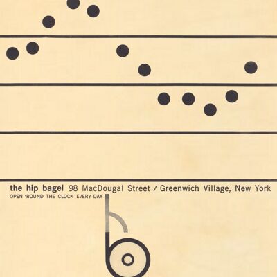 The Hip Bagel, Nueva York, década de 1960 - Impresión de archivo A4 (210x297 mm) (sin marco)