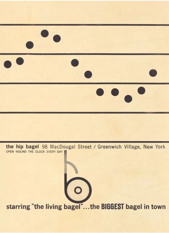 The Hip Bagel, New York, années 1960 - A4 (210x297mm) impression d'archives (sans cadre) 1