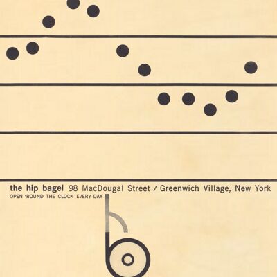 The Hip Bagel, New York, 1960er Jahre - A2 (420 x 594 mm) Archivdruck (ungerahmt)