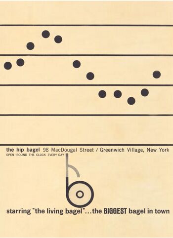 Le Hip Bagel, New York, années 1960 - A1 (594x840mm) impression d'archives (sans cadre) 1