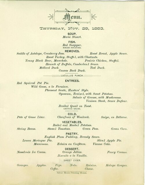 Windsor Hotel, St Paul, Thanksgiving 1883 - A4 (210x297mm) Archival Print (Unframed)