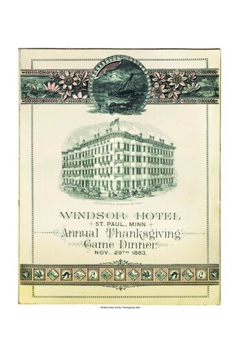 Windsor Hotel, St Paul, Thanksgiving 1883 - A4 (210x297mm) impression d'archives (sans cadre) 2