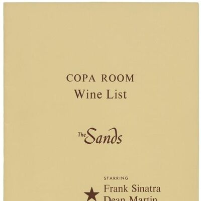 Copa Room Wine List Cover, The Sands Hotel, Las Vegas Frank Sinatra & Dean Martin, 1960s - A2 (420x594mm) Archival Print (Unframed)