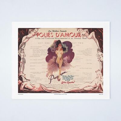 Latin Quarter Program, New York, 1950er Jahre - A3+ (329 x 483 mm, 13 x 19 Zoll) Archivdruck (ungerahmt)