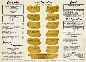 Time Restaurant, Los Angeles des années 1940 - A3+ (329 x 483 mm, 13 x 19 pouces) impression d'archives (sans cadre) 2