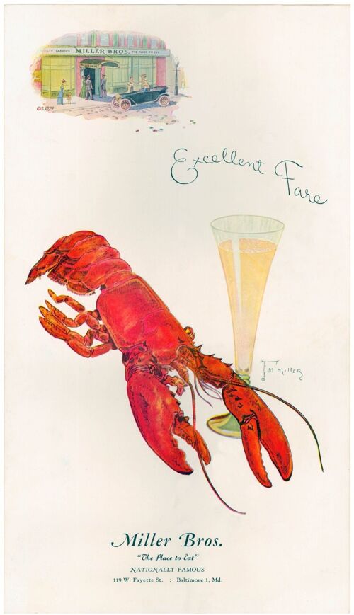 Miller Bros. Excellent Fare, Baltimore, 1955 - 50x76cm (20x30 inch) Archival Print (Unframed)