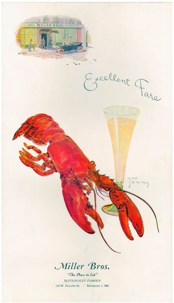 Miller Bros. Excellent Fare, Baltimore, 1955 - A1 (594x840mm) Tirage d'archives (Sans cadre)