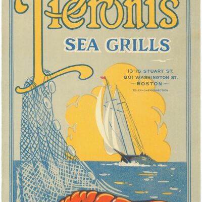 Pieroni's Sea Grills, Boston 1950er Jahre - A4 (210 x 297 mm) Archivdruck (ungerahmt)