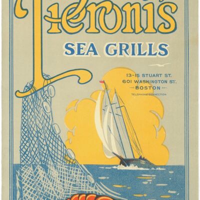 Pieroni's Sea Grills, Boston 1950s - A3 (297x420mm) Archival Print (Unframed)