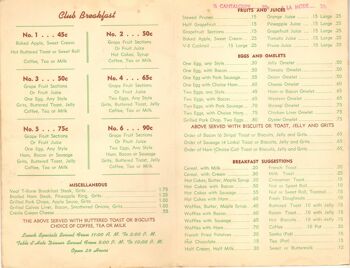 Menu du petit-déjeuner Martin Bros., La Nouvelle-Orléans, années 1940 - A2 (420 x 594 mm) impression d'archives (sans cadre) 2