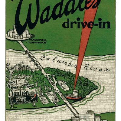 Waddle's Drive-In, Portland, Oregon, 1949 - A4 (210x297mm) Archival Print (Unframed)