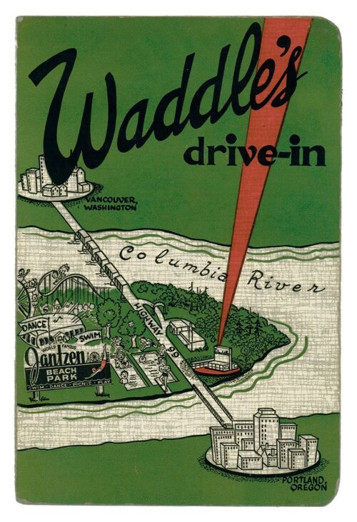 Waddle's Drive-In, Portland, Oregon, 1949 - A3 (297x420mm) Archival Print (Unframed)
