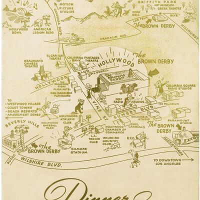 The Brown Derby, Hollywood, 1948 - A4 (210 x 297 mm) Stampa d'archivio (senza cornice)