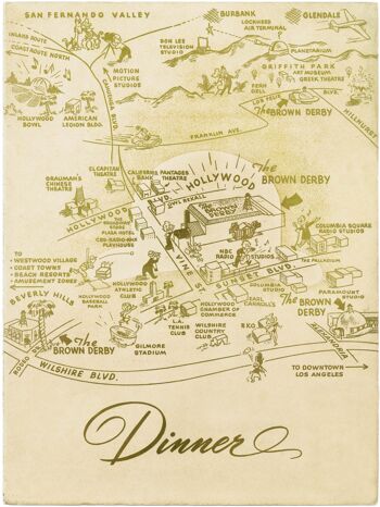 Le Brown Derby, Hollywood, 1948 - A3+ (329 x 483 mm, 13 x 19 pouces) impression d'archives (sans cadre) 1