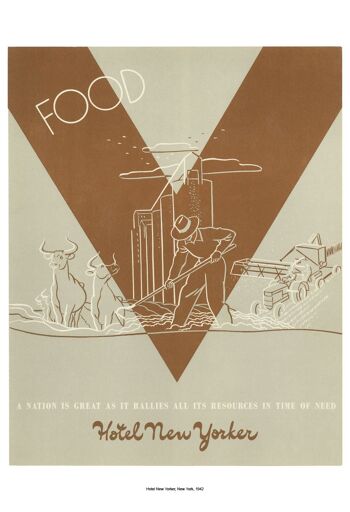 Hotel New Yorker "Food", New York, 1942 - A3 (297x420mm) Impression d'archives (Sans cadre) 3