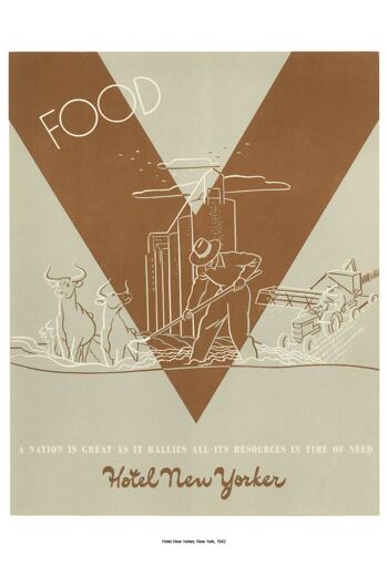 Hotel New Yorker "Food", New York, 1942 - 50x76cm (20x30 pouces) impression d'archives (sans cadre) 3