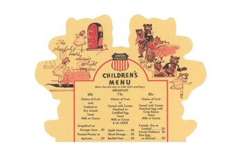 Menu pour enfants de l'Union Pacific Railroad des années 1940 - 50 x 76 cm (20 x 30 pouces) impression d'archives (sans cadre) 2