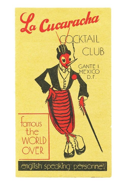 La Cucaracha Cocktail Club, Mexico City, 1930s - A3 (297x420mm) Archival Print (Unframed)
