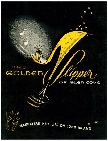 Golden Slipper Restaurant et discothèque, Glen Cove, Long Island, années 1960 - 50 x 76 cm (20 x 30 pouces) impression d'archives (sans cadre) 1