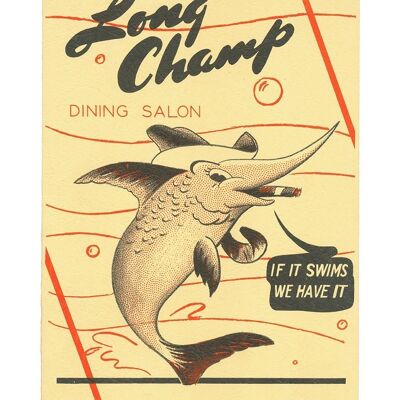 Long Champ Dining Salon, Amarillo, Texas, 1948 - A4 (210x297mm) impression d'archives (sans cadre)