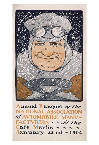 Association nationale des constructeurs automobiles, Café Martin, New York 1904 - A2 (420x594mm) impression d'archives (sans cadre) 1