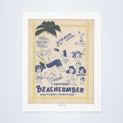 Monte Proser's Beachcomber, Boston, 1940s - A3 (297x420mm) Archival Print (Unframed)