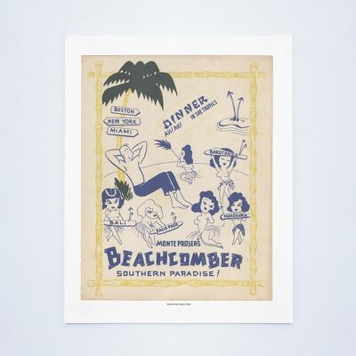 Monte Prosers Beachcomber, Boston, 1940er Jahre - 50 x 76 cm (20 x 30 Zoll) Archivdruck (ungerahmt)