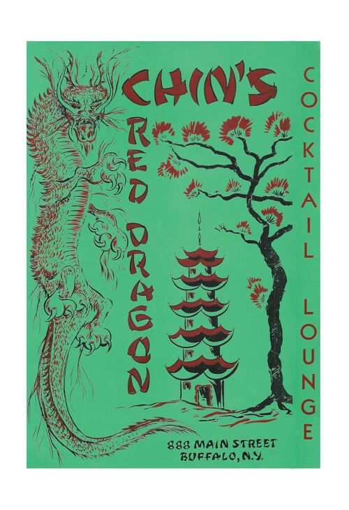Chin's Red Dragon, Buffalo, 1950s - A3 (297x420mm) Archival Print (Unframed)