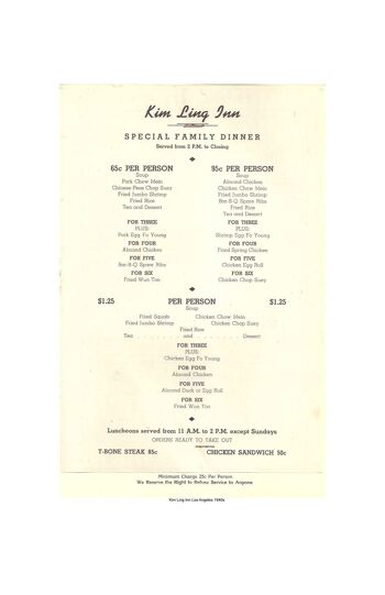 Kim Ling Inn, Los Angeles des années 1940 - impression d'archives A4 (210 x 297 mm) (sans cadre) 2