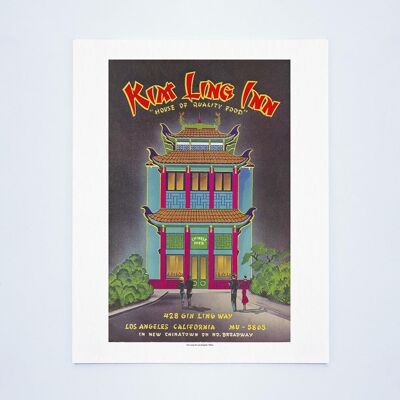 Kim Ling Inn, Los Ángeles, década de 1940 - Impresión de archivo A3 (297x420 mm) (sin marco)