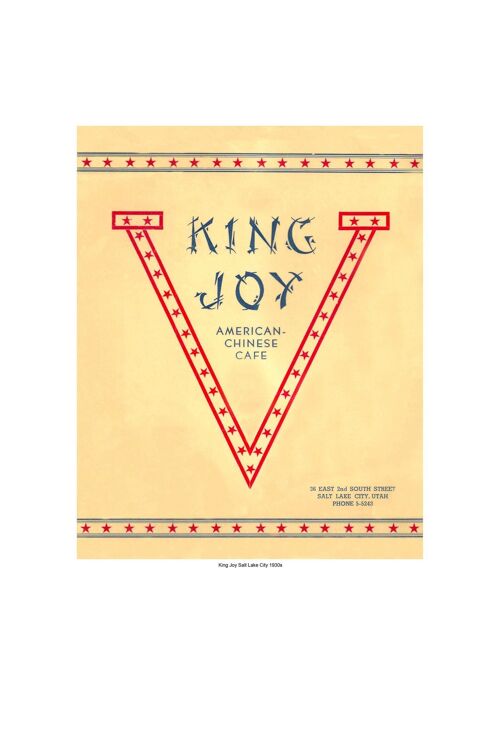 King Joy, Salt Lake City  1940s - A3+ (329x483mm, 13x19 inch) Archival Print (Unframed)