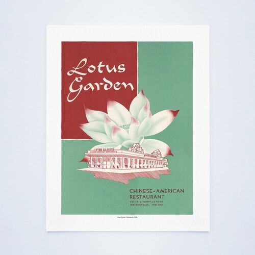 Lotus Garden, Indianapolis 1950s - 50x76cm (20x30 inch) Archival Print (Unframed)
