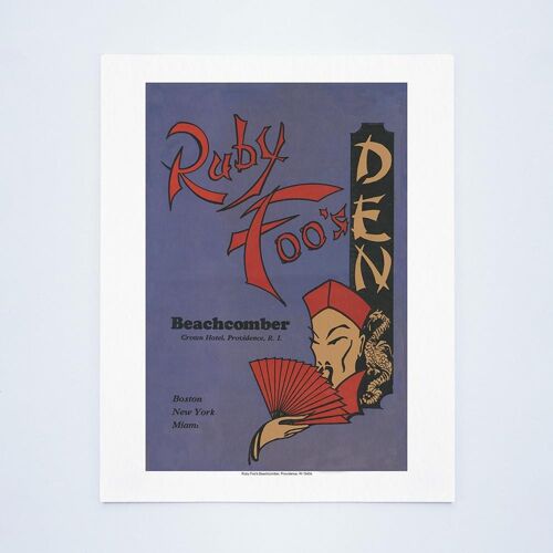 Ruby Foo's Beachchomber, Providence R.I. 1940s - A4 (210x297mm) Archival Print (Unframed)