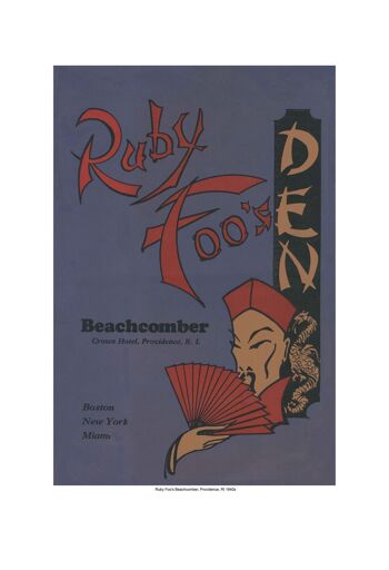 Beachchomber de Ruby Foo, Providence R.I. 1940s - A3 (297x420mm) impression d'archives (sans cadre) 3