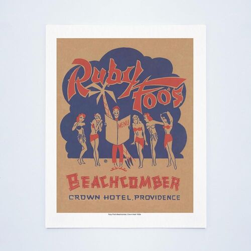 Ruby Foo's Beachcomber New Year's Eve Menu, Providence, R.I. 1930s - A4 (210x297mm) Archival Print (Unframed)