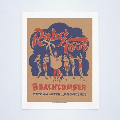 Menú de Nochevieja de Ruby Foo's Beachcomber, Providence, Rhode Island 1930 - A4 (210x297 mm) Impresión de archivo (sin marco)