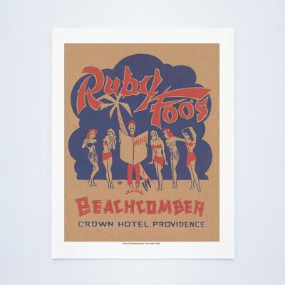 Ruby Foo's Beachcomber New Year's Eve Menu, Providence, R.I. 1930s - A3 (297x420mm) Archival Print (Unframed)