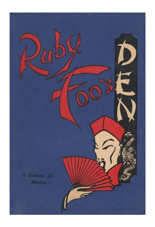 Ruby Foo's Den, Boston 1960s - 50x76cm (20x30 inch) Archival Print (Unframed)