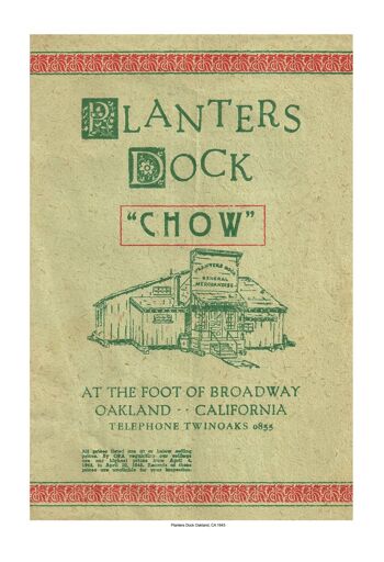 Planters Dock, Oakland 1943 - A4 (210x297mm) impression d'archives (sans cadre) 1