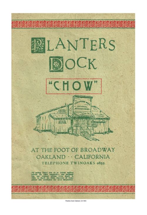 Planters Dock, Oakland 1943 - A3 (297x420mm) Archival Print (Unframed)